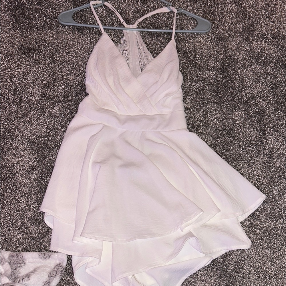 White Lace-Back Dress